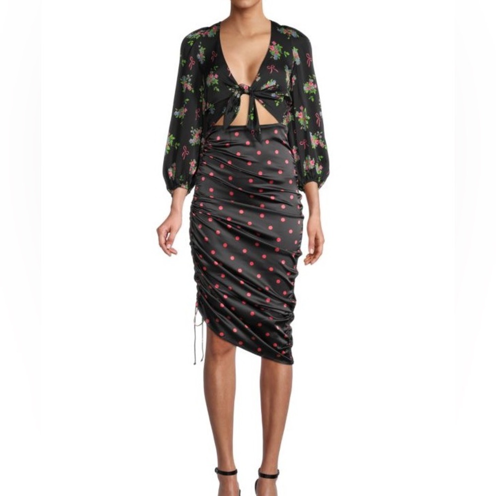FOR LOVE & LEMONS Wilson Print Ruched Dress